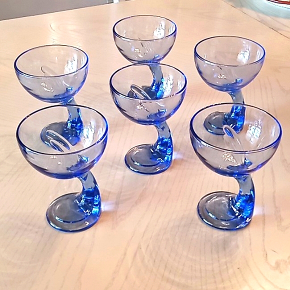 RARE BARMIOLI ROCCO 1980's Vintage  Dessert Stem Bowls. Made In Italy. Set of 6. - Picture 1 of 11